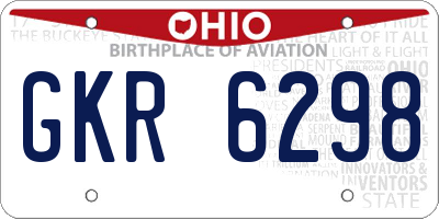 OH license plate GKR6298