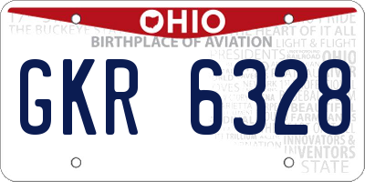 OH license plate GKR6328