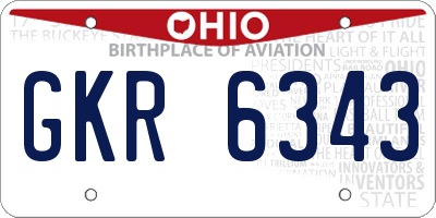 OH license plate GKR6343