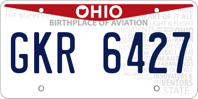 OH license plate GKR6427