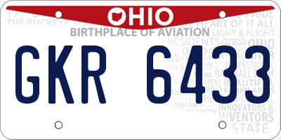 OH license plate GKR6433