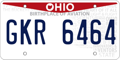OH license plate GKR6464