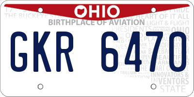 OH license plate GKR6470
