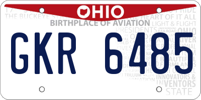 OH license plate GKR6485