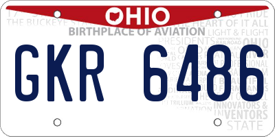 OH license plate GKR6486