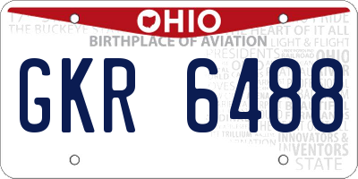OH license plate GKR6488