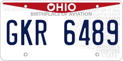 OH license plate GKR6489