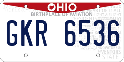 OH license plate GKR6536
