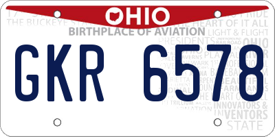 OH license plate GKR6578