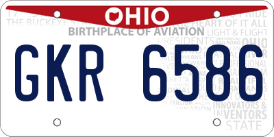 OH license plate GKR6586