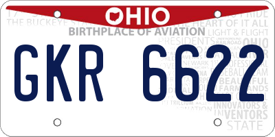 OH license plate GKR6622