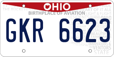 OH license plate GKR6623