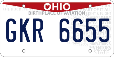 OH license plate GKR6655