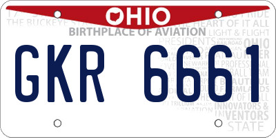 OH license plate GKR6661