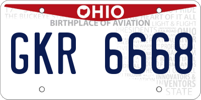 OH license plate GKR6668