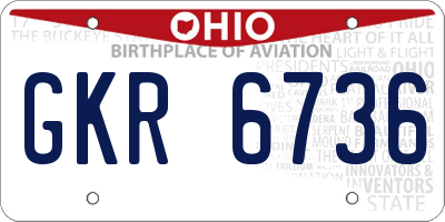 OH license plate GKR6736