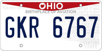 OH license plate GKR6767