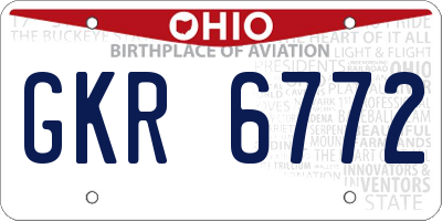 OH license plate GKR6772