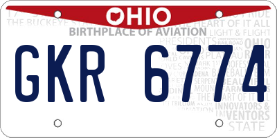 OH license plate GKR6774