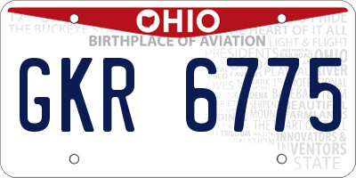OH license plate GKR6775