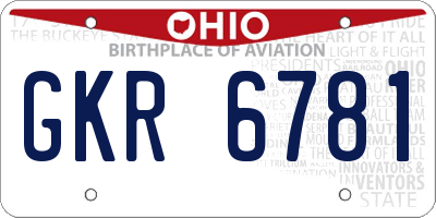 OH license plate GKR6781