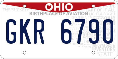 OH license plate GKR6790