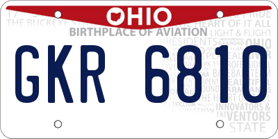 OH license plate GKR6810