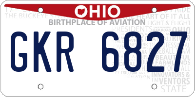 OH license plate GKR6827