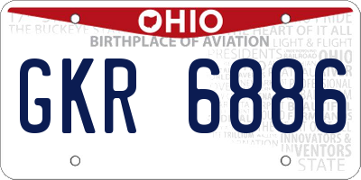OH license plate GKR6886