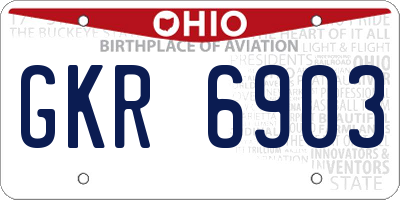 OH license plate GKR6903
