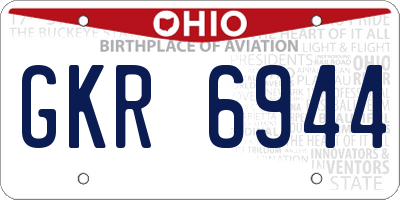 OH license plate GKR6944