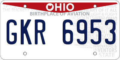OH license plate GKR6953