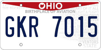 OH license plate GKR7015
