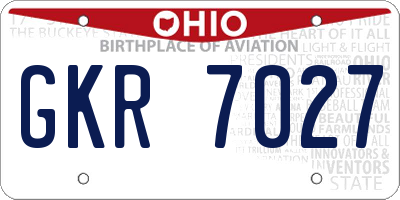 OH license plate GKR7027