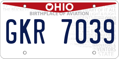 OH license plate GKR7039