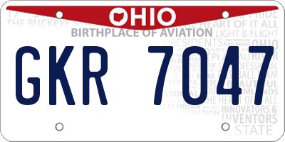 OH license plate GKR7047