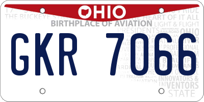 OH license plate GKR7066