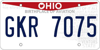 OH license plate GKR7075