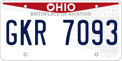 OH license plate GKR7093