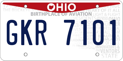 OH license plate GKR7101