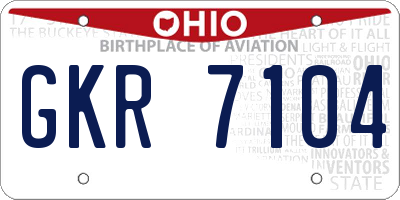 OH license plate GKR7104