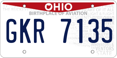 OH license plate GKR7135
