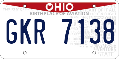 OH license plate GKR7138