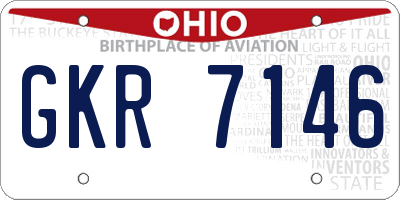 OH license plate GKR7146