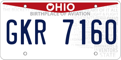OH license plate GKR7160