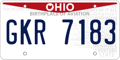 OH license plate GKR7183