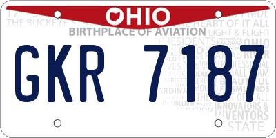 OH license plate GKR7187
