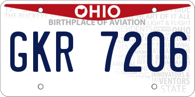 OH license plate GKR7206