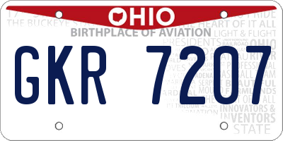 OH license plate GKR7207
