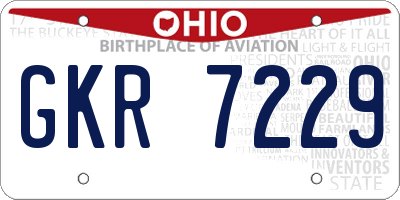 OH license plate GKR7229